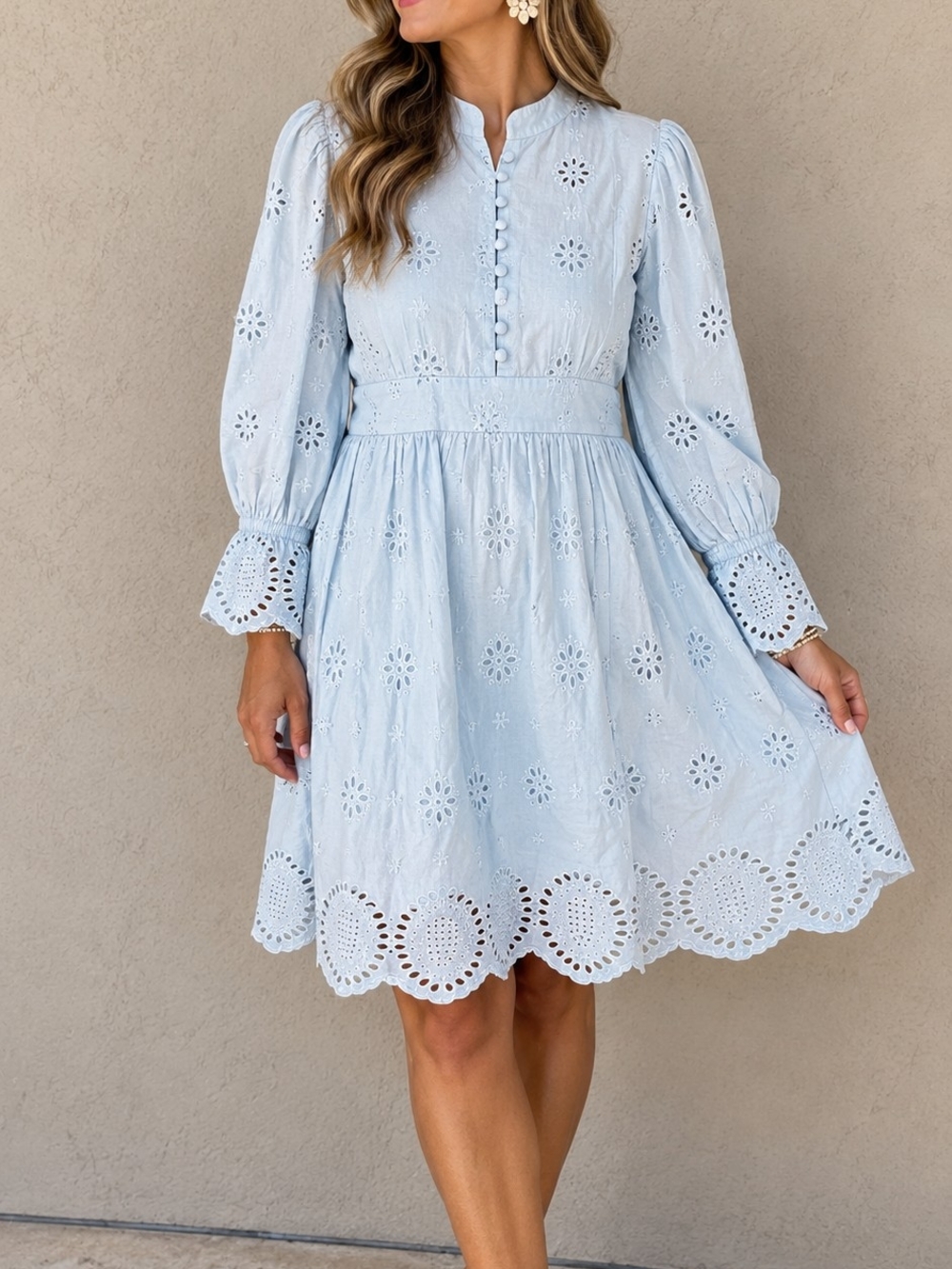 Marigold By Victoria Dunn XS Runs BIG PTP 20 Length 34 Eyelet A-Line Dress